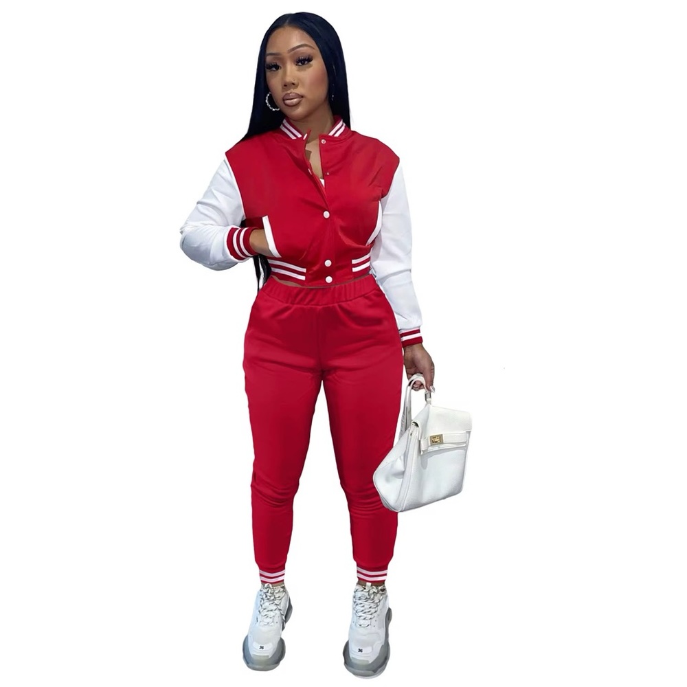 Stylish Red Women's Jumpsuit 2 piece